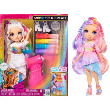 Rainbow High Air Brush & Create - 1 DIY Fashion Doll with Airbrush Market Kit, Washable Rainbow Markers, Long Hair, Purple Eyes, Creative Play for Ch