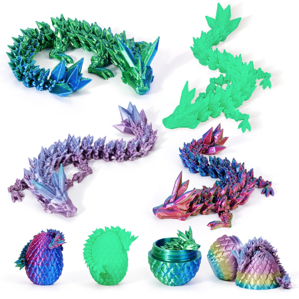 Photos - Action Figures / Transformers 4PCS 3D Printed Dragon Eggs with Dragon Inside Easter Eggs Mini Dragon Egg Set Articulated Dragon Mystery Dragon Egg Fidget