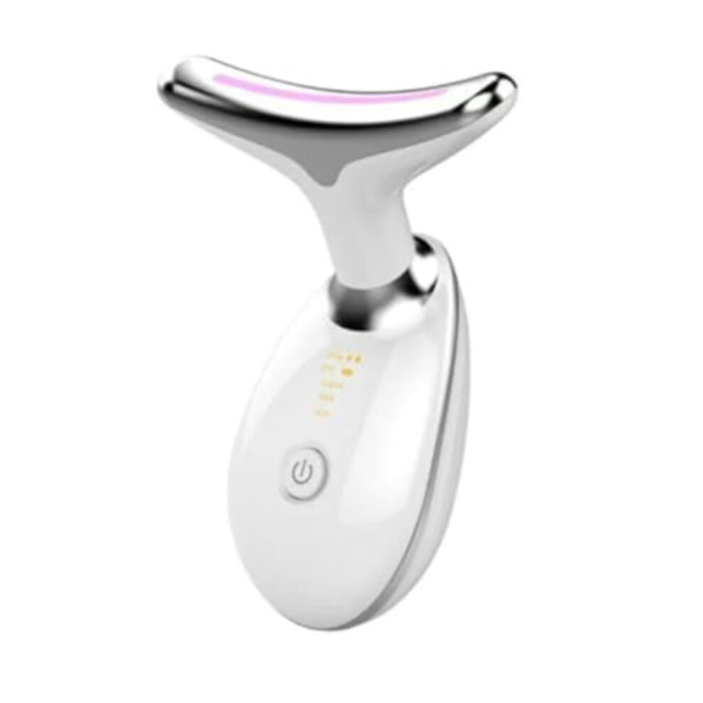 White 7Color Led Facial Massager For Wrinkles And Firming With Vibration Therapy