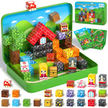 Magnetic Building Blocks for Kids, 60PCS Toddler Travel Magnetic Cube Set, Magnet Travel Toys with Iron Box, Creative Educational Toy Gift for 3 4 5