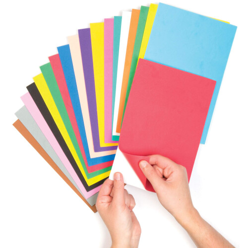 Baker Ross EV4062 Self-adhesive colored foam sheets, 20 assorted colors