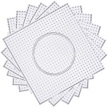 H&W Fuse Beads Boards,6 Pcs 5mm Fuse Bead Pegboards,Clear Pegboards Kits with 4 Lroning Paper for Kids DIY Craft Beads