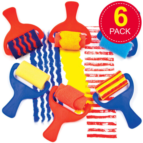 Baker Ross AF731 Sponge Patterned Rollers (Set of 6) 1