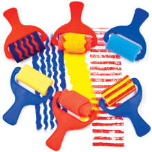 Baker Ross AF731 Sponge Patterned Rollers (Set of 6)