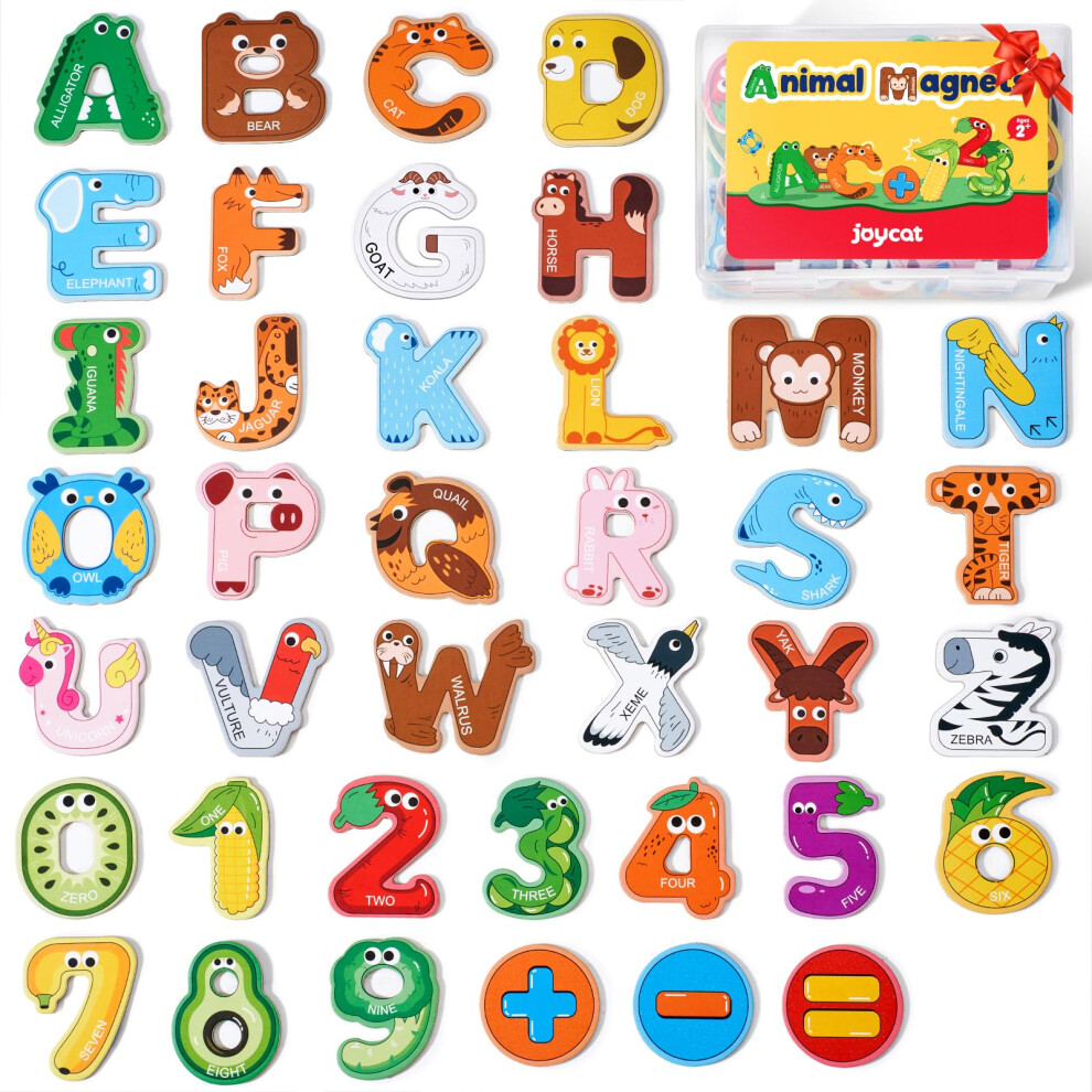 Joycat Wooden Alphabet & Number Magnets For Toddlers Animal Colorful Abc - Image 3