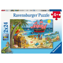 Ravensburger Pirate & Mermaids Jigsaw Puzzles for Kids Age 3 Years Up - Toddler Toys - 2x 24 Pieces