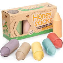 Honeysticks 100% Pure Beeswax Crayons (12 Pack) - Pastel Coloured, Non Toxic Crayons, Safe for Babies and Toddlers, For 1 Year Plus, Made with Natura