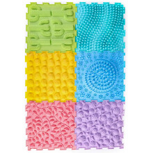 Sensory Junction Multicolored Massage Puzzle Floor Mats - Interlocking Orthopedic Game Mat Set for Kids & Adults, Tactile Play, Stress Relief, and Se