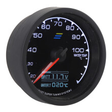Indicatore di temperatura dell'acqua per auto da 68mm 40-100C DC 10-15V Nero