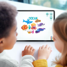 Hey Clay Ocean: Shark, Octopus, Stingray Set - Colourful Modeling Kids - Air Dry Clay Kit 6 cans with Fun Interactive Instructions App