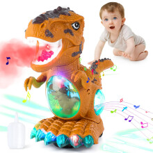 Thedttoy Baby Toys Dinosaur Light Up Toys,Sensory Walking Toys for Toddler,Musical Dinosaur Toy Christmas Birthday Gifts Present for Girls Boys(With