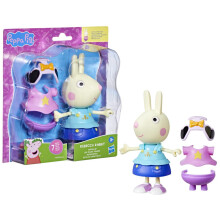 Peppa Pig Rebecca Rabbit Dress-Up Figure, 15 cm Doll with 6 Fashion Accessories, Mix and Match Outfits for Day and Night, Toys for Children Ages 3+,