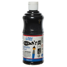 Baker Ross FN510 Black Acrylic Paint 500ml - Pack of 1, Paint for Arts and Crafts Projects