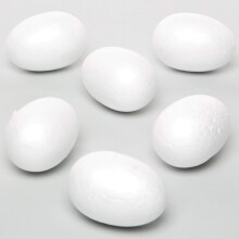 Baker Ross E233 Polystyrene Eggs (Pack of 10) For Kids to Paint and Decorate, White, 7cm