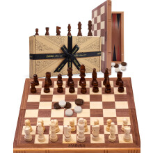 Jaques of London Chess Set & Backgammon Set | Folding Chess Board with Chess Pieces | Backgammon Pieces | Chess Set for Adults Luxury | Since 1795…