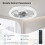Ceiling Fan Light with Remote, 12 Inch E26 Socket LED Fixture, Dimmable 3Color Quiet Motor 5