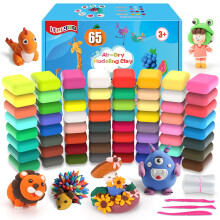 iFergoo Air Dry Clay, 65 Colours Modelling Clay for Kids, Safe and No-Toxic Modeling Clay & Dough, Soft & Stretchable DIY Magic Clay with Tools, Chil