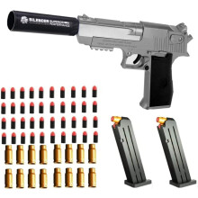 Toy gun with soft bullets,Foam Blasters,toy gun for Boys with ejectable magazine-1:1 size toy gun with magazine for safety training or play,unique gi