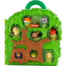 Fisher-Price Little People Toddler Toy Forest Friends Carry Case Playset with Animal Figures for Pretend Play Kids Ages 1+ Years, HWB29