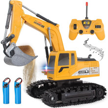 Jiakora Remote Control Excavator Toys for Boys, RC Excavator Toy for Boys 6 7 8 9+Year Old Kids Christmas Birthday Gift，RC Digger Truck Construction