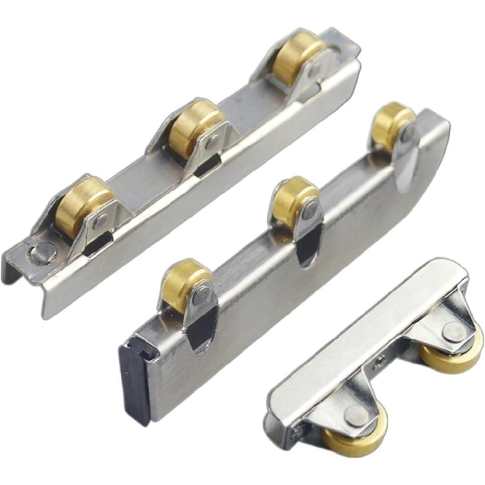 Sliding Door Pulley Stainless Steel Quiet Smooth Cabinet Sliding Wheel Glass Door Roller 4Pcs 9092120424317