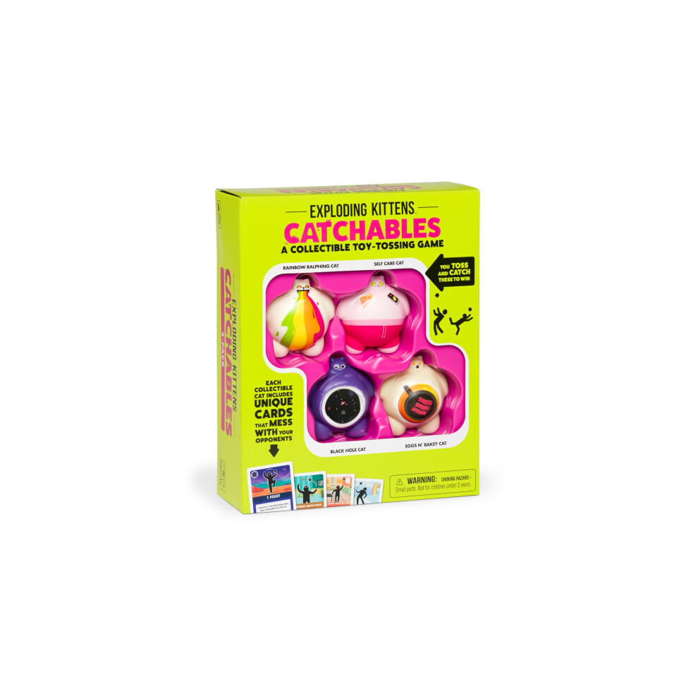 Exploding Kittens Catchables 4-Pack: Collectible Toy Tossing Games - Fun Family Games, Party & Travel - Ideal For Adults & Kids Ages 8+