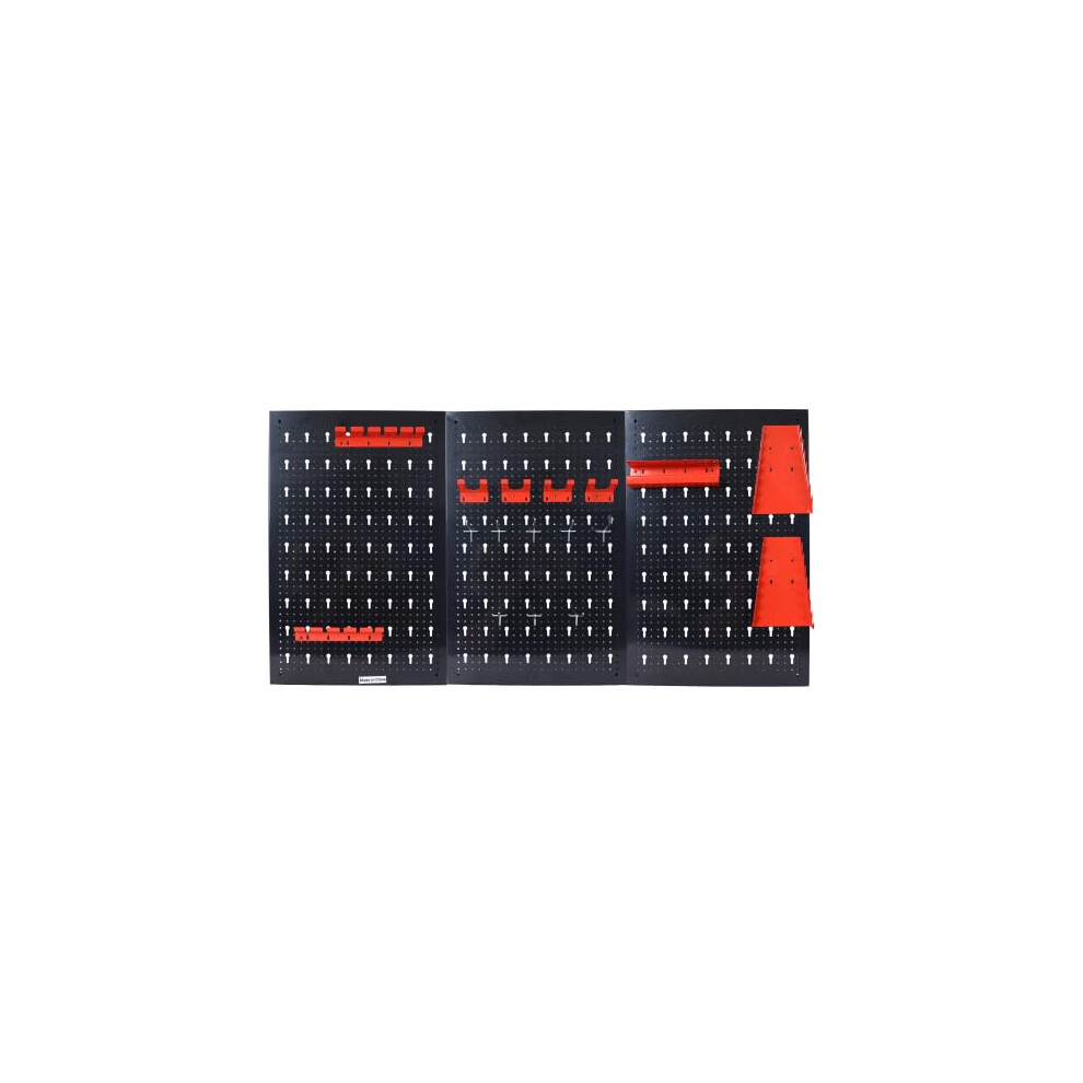 4Ft Metal Pegboard Wall Organizer, Rustresistant Steel Tool Storage With Hooks, Racks And Easy Installation For Garage Workshop 9070919982972