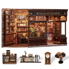 Cutefun Book Nook Kit - DIY Miniature House Kit for Adults, Tiny House Mini Bookshelf Puzzle Scaled Model Craft Gift for Women Teenagers Book Lovers