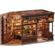 CUTEBEE Book Nook Kit, DIY Miniature House Kits for Adult and Teens, Decorative Bookend with LED, 3D Wooden Puzzle, Mini Booknook Tiny House Model Bu
