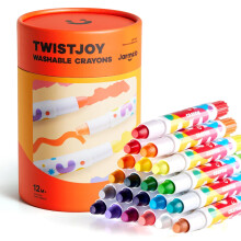 Jar Melo TwistJoy Jumbo Crayons for Kids, 24 Colors Non Toxic Chunky Crayon for Toddlers Easy to Hold, Washable & Safe Colouring Crayons, Art Gift fo
