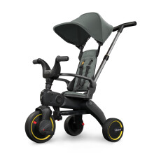Doona Liki Baby Trike S1 Slate Green Foldable Trike with Parent Handle, Multi-Position Recline, Durable Wheels, UPF 50+ Canopy, Tricycles for 1-3 Yea