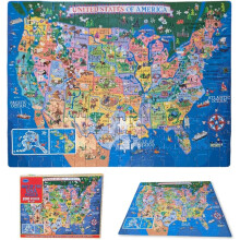 Educational & Learning USA Map Jigsaw Puzzle, Geography Puzzle with Continents & Countries - learn United States of America map Jigsaw for Kids Age 7