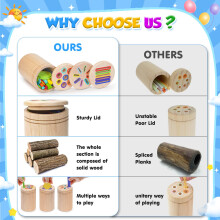 Joozmui Montessori Wooden Toys for 1 2 3 Years Boys Girls, 3 In 1 Montessori Wooden Activity and Development Toy for Boys Girls Toddler Toys Age 1 2