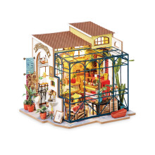 Rolife DIY Miniature House Kit Emily's Flower Shop, 449-Piece Model Kit Dolls House for Adults Teens No Glue Needed, 3D Puzzle Mini House Building Ki