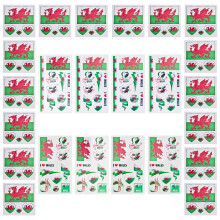 AhfuLife 24 Sheets Welsh Flag Tattoos for St David's Day Party Decorations, Welsh Temporary Tattoo Transfer Stickers for Six Nations Rugby Euro Footb