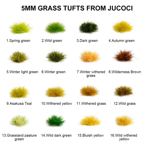 Jucoci Miniature Grass Tufts - Static Model Grass (Winter Light Green) 2