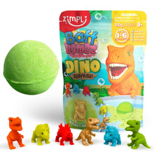 ZIMPLI - Large Dino Surprise Bath Bomb, 1 of 6 Surprise Dinosaur Toys to Collect, One per Baff Bomb, Mystery Toys for Boys & Girls, Collectable Gifts