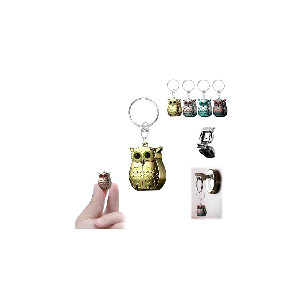 Nail Clipper Keychain with Foldable Stainless Steel Blades and Nail File, Compact Owl Travel Design