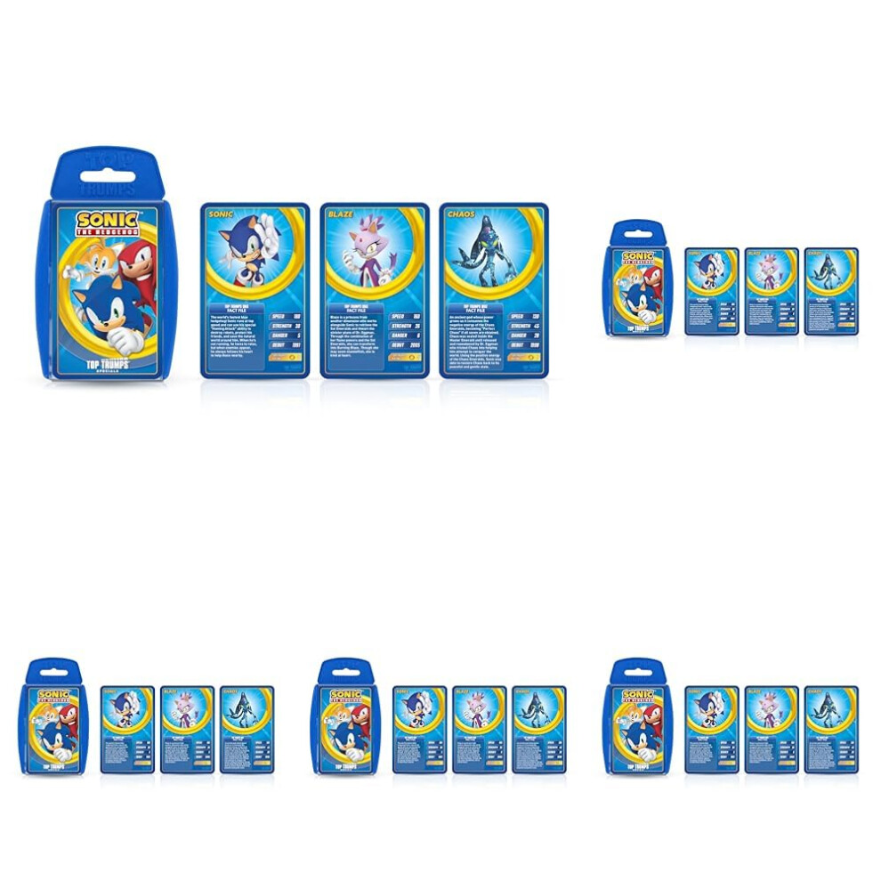Top Trumps Sonic The Hedgehog Specials Card Game, Play With Tail, Knuckles, Eggman, Chaos, Blaze And Chaos From The Iconic Sega Megadrive Game, Educa