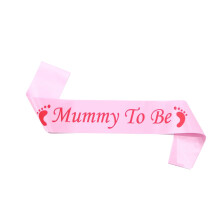 Mummy to Be Sash, Satin Baby Shower Decorations, Baby Shower Mummy To Be Sash Party Decoration Supplies for Mum Family (Pink)