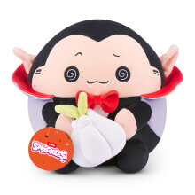 Snackles Series 1, Plush 8-inch Vampire with Garlic Bulb (DRACO) by ZURU, Plush with Snack Accessory
