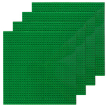 4 Pack Classic Baseplates Compatible with Lego, 10"x10" Square Base Plate with 32 x 32 Studs, Large Building Bricks Building Board Build and Display