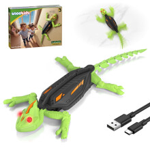 Wall Climbing Gecko, Rechargeable Wall Crawler Chameleon, RC Robot Crawls Along Walls and Ceilings, LED Eyes, Realistic Movements, Christmas & Birthd