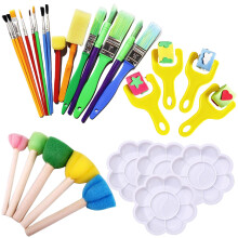 28 Pcs Teens Paint Brushes, Paint Brush Set Teen, Colorful Paintbrushes, Some Brushes Have Random Colors Toddler Painting Set Suitable for Early Chil