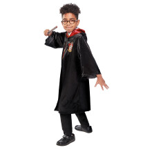 Rubies Official Harry Potter Gryffindor Deluxe Robe for Kids – Hooded Cloak with Crest & Satin Lining for Halloween, Age 3-4 Years, World Book Day