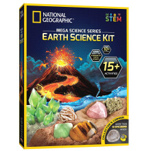 NATIONAL GEOGRAPHIC Earth Science Kit - Over 15 Science Experiments & STEM Activities for Kids, Includes Crystal Growing Kit, Volcano Science Kit