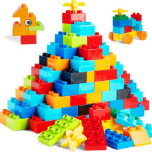 WYSWYG Classic Big Building Block Set, Large 240 Pieces Building Bricks, Compatible with All Major Brand Bulk Bricks, Toddler STEM Toys for Boys Girl