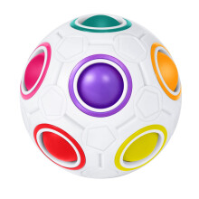 ROXENDA Magic Rainbow Ball, Skill Game 3D Puzzle - Brain Teaser & Fidget Ball for Children and Adults (White)