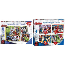 Ravensburger Marvel Avengers Assemble 3 x 49 Piece Jigsaw Puzzles for Kids Age 5 Years Up & Marvel Avengers 4 in Box (12, 16, 20, 24 Pieces) Jigsaw P