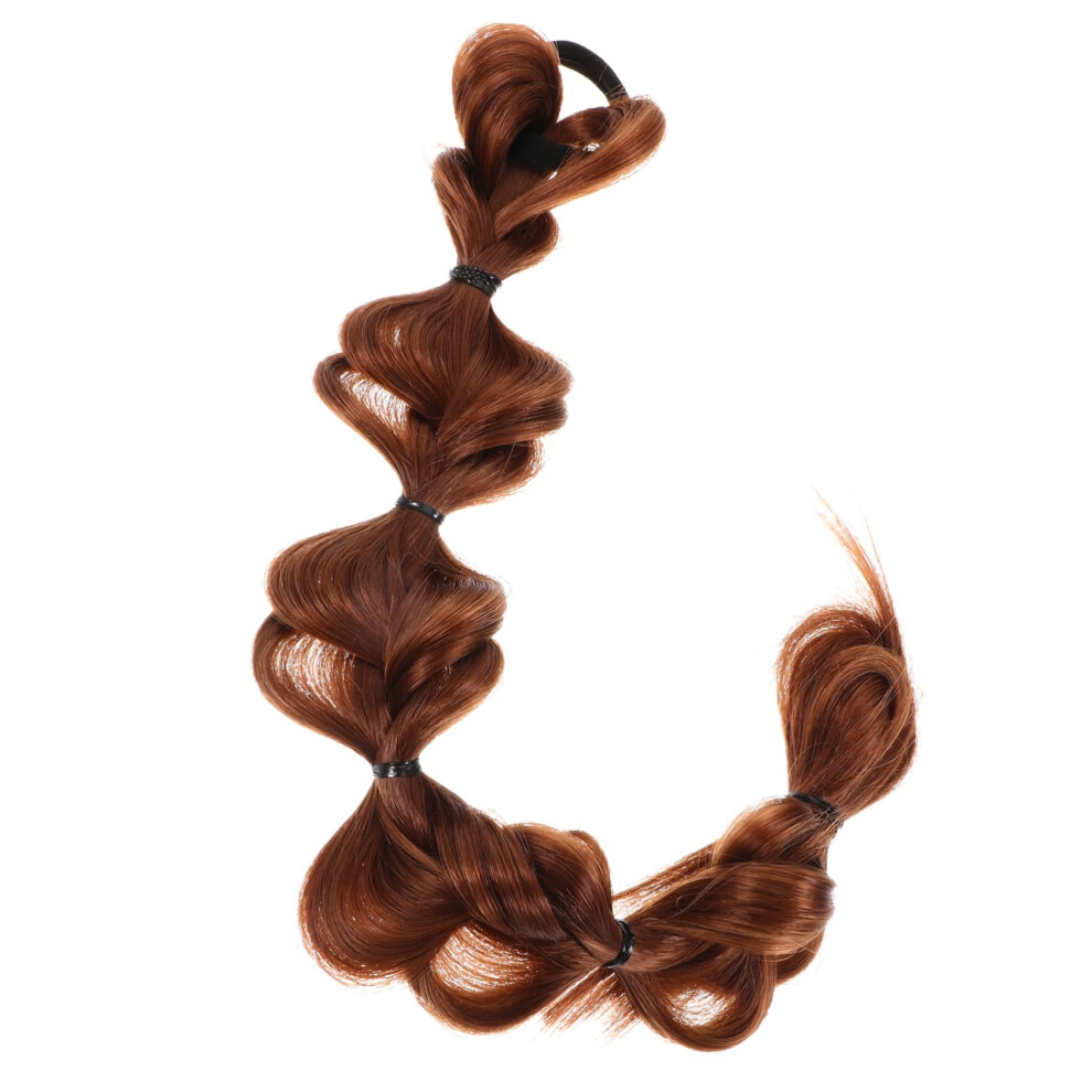 Unisex Ponytail Hair Extensions Braided Wig For Women Synthetic Fishtail Bubble Quick Style Change